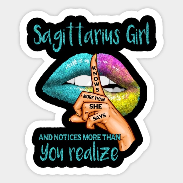 Sagittarius Girl Knows More Than She Says Sticker by BTTEES